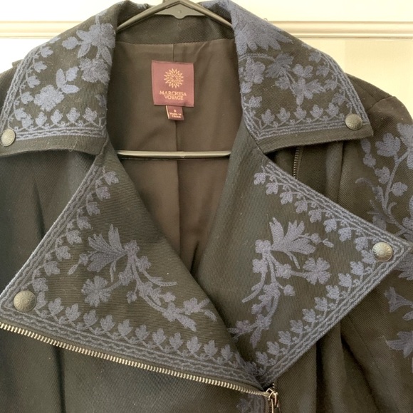 Luxury designer Marchesa Voyager Embroidered Moto - Picture 7 of 15